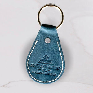 Turquoise Crazy Horse Leather Premium Keychain