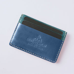 Navy Shell Cordovan Leather Card Holder