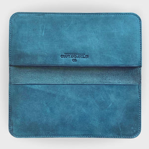 Turquoise Crazy Horse Leather Long Wallet