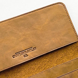 Brown Crazy Horse Leather Premium Long Wallet Plus+