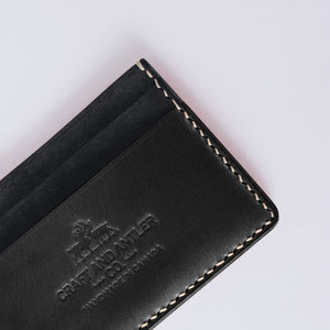 Black Shell Cordovan Leather Card Holder