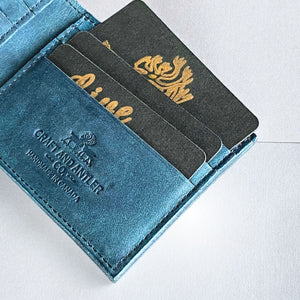 Turquoise Crazy Horse Leather Billfold Wallet