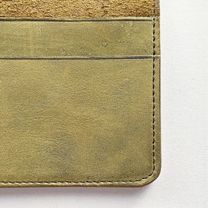 Olive Crazy Horse Leather Long Wallet Plus+