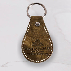 Premium Olive Pueblo Leather Handsewn Keychain