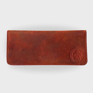 Red Crazy Horse Leather Long Wallet Plus+