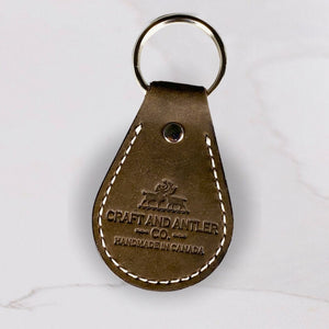 Handsewn Chocolate Crazy Horse Leather Keychain